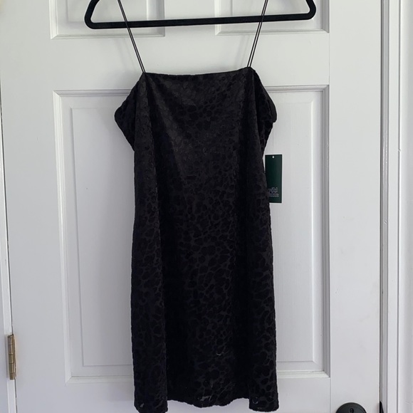 Wild Fable Animal Print Sleeveless Square Neck Flocked Velvet Mini Dress S:M NWT - Picture 3 of 7
